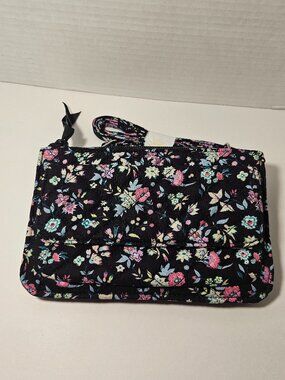NWT Vera Bradley RFID Wallet Crossbody Botanical Ditsy Black Floral